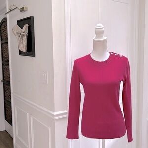 Fenn Wright Manson Womens Pink Cashmere Crew Neck Sweater Medium Quiet Luxury